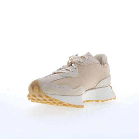 New Balance 327 WS327KAX Womens Beige Leather Lifestyle Sneakers Shoes