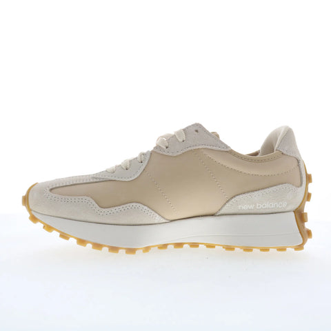 New Balance 327 WS327KAX Womens Beige Leather Lifestyle Sneakers Shoes