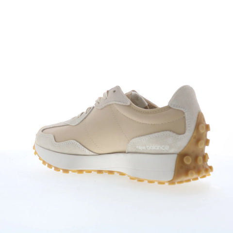 New Balance 327 WS327KAX Womens Beige Leather Lifestyle Sneakers Shoes