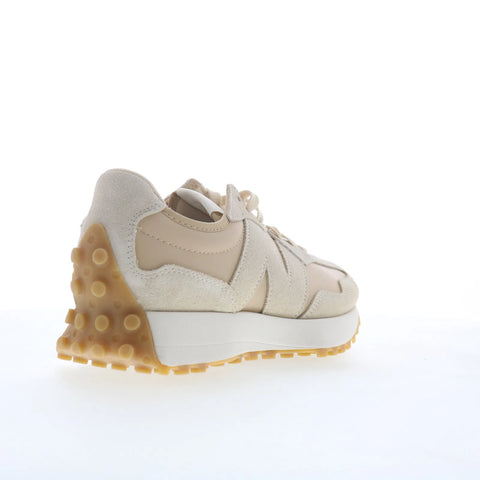 New Balance 327 WS327KAX Womens Beige Leather Lifestyle Sneakers Shoes