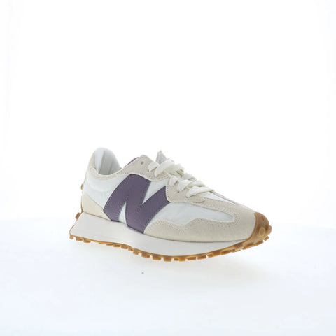 New Balance 327 WS327FTC Womens White Suede Lace Up Lifestyle Sneakers Shoes