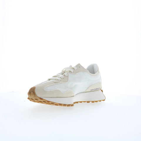 New Balance 327 WS327FTC Womens White Suede Lace Up Lifestyle Sneakers Shoes