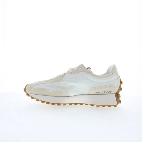New Balance 327 WS327FTC Womens White Suede Lace Up Lifestyle Sneakers Shoes