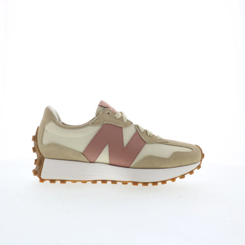 New Balance 327 WS327NKA Womens Beige Suede Lace Up Lifestyle Sneakers Shoes