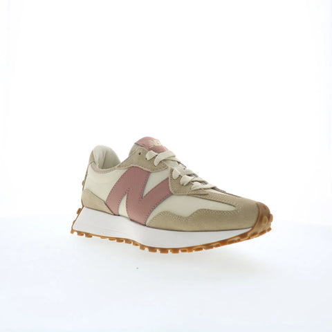 New Balance 327 WS327NKA Womens Beige Suede Lace Up Lifestyle Sneakers Shoes