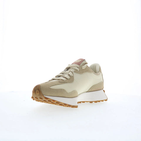 New Balance 327 WS327NKA Womens Beige Suede Lace Up Lifestyle Sneakers Shoes