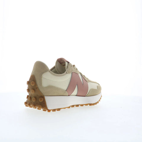 New Balance 327 WS327NKA Womens Beige Suede Lace Up Lifestyle Sneakers Shoes