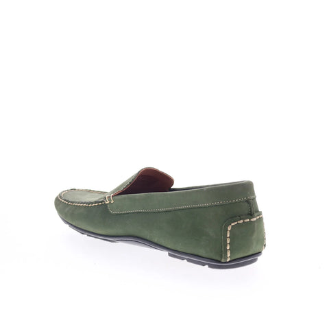 T.B. Phelps Wyatt Mens Green Nubuck Slip On Loafers & Slip Ons Casual Shoes