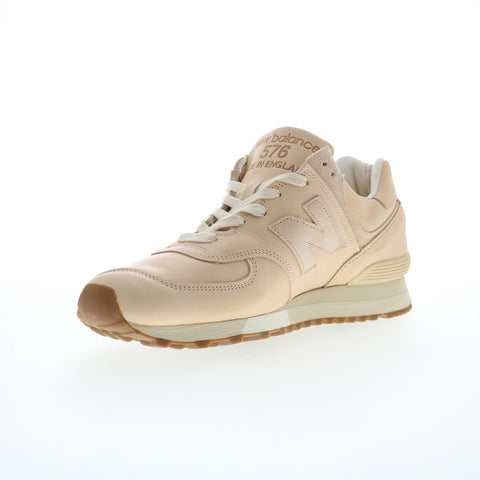 New Balance 576 X0U576VT Mens Beige Leather Lifestyle Sneakers Shoes