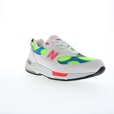 New Balance 992 XM992DA Mens White Suede Lace Up Lifestyle Sneakers Shoes