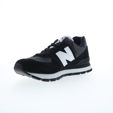New Balance 574 XML574DGO Mens Black Suede Lifestyle Sneakers Shoes