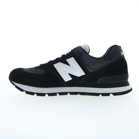 New Balance 574 XML574DGO Mens Black Suede Lifestyle Sneakers Shoes