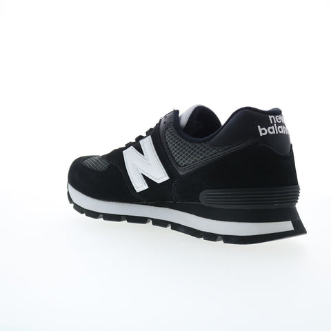 New Balance 574 XML574DGO Mens Black Suede Lifestyle Sneakers Shoes