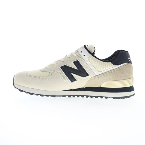 New Balance 574 XML574DW Mens Beige Suede Lifestyle Sneakers Shoes