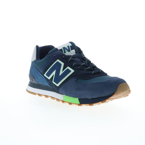 New Balance 574 XML574PU2 Mens Blue Suede Lifestyle Sneakers Shoes