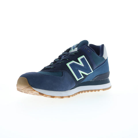 New Balance 574 XML574PU2 Mens Blue Suede Lifestyle Sneakers Shoes