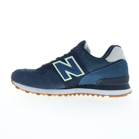 New Balance 574 XML574PU2 Mens Blue Suede Lifestyle Sneakers Shoes