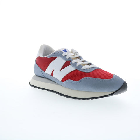 New Balance 237 XMS237VB Mens Red Suede Lace Up Lifestyle Sneakers Shoes