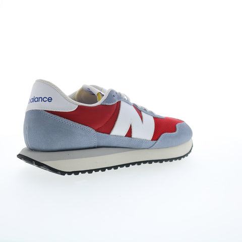New Balance 237 XMS237VB Mens Red Suede Lace Up Lifestyle Sneakers Shoes