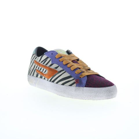 Diesel S-Leroji Low W Womens Purple Leather Lifestyle Sneakers Shoes