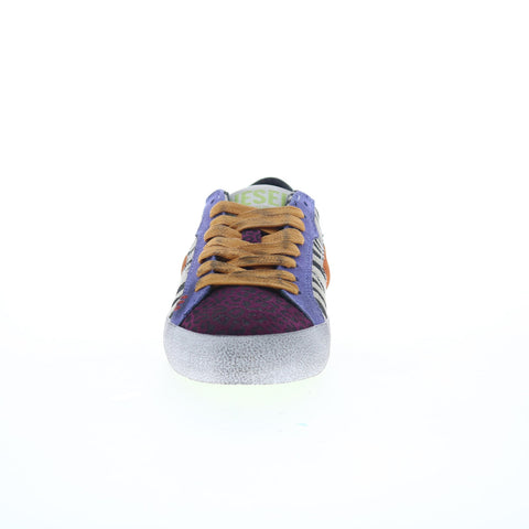 Diesel S-Leroji Low W Womens Purple Leather Lifestyle Sneakers Shoes