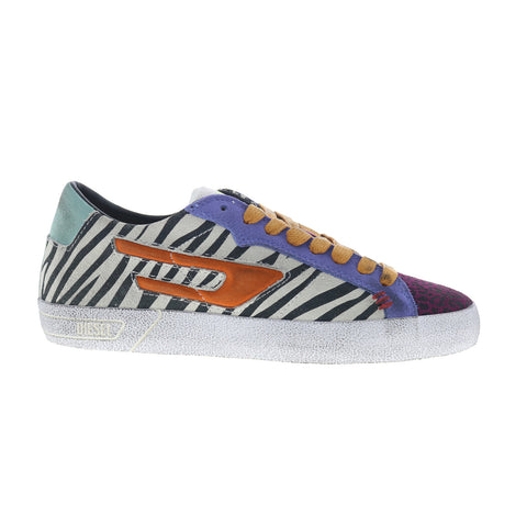 Diesel S-Leroji Low W Womens Purple Leather Lifestyle Sneakers Shoes