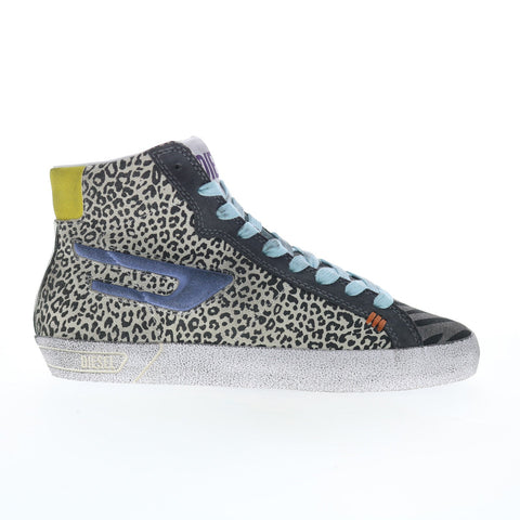 Diesel S-Leroji Mid W Womens Gray Leather Lifestyle Sneakers Shoes