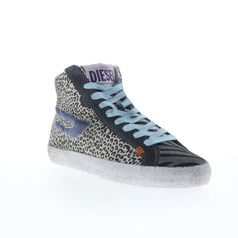 Diesel S-Leroji Mid W Womens Gray Leather Lifestyle Sneakers Shoes