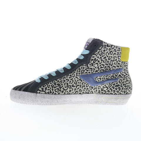 Diesel S-Leroji Mid W Womens Gray Leather Lifestyle Sneakers Shoes