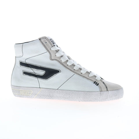 Diesel S-Leroji Mid W Womens Gray Leather Lifestyle Sneakers Shoes