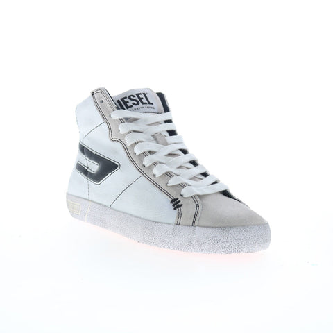 Diesel S-Leroji Mid W Womens Gray Leather Lifestyle Sneakers Shoes