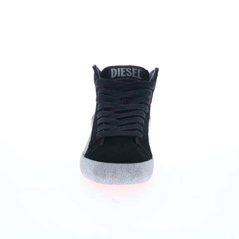 Diesel S-Leroji Mid W Womens Black Leather Lifestyle Sneakers Shoes