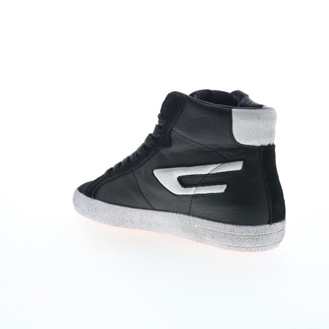 Diesel S-Leroji Mid W Womens Black Leather Lifestyle Sneakers Shoes