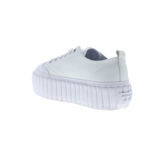 Diesel S-Hanami Low W Womens White Leather Lifestyle Sneakers Shoes