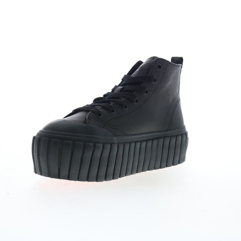 Diesel S-Hanami Mid W Womens Black Leather Lifestyle Sneakers Shoes