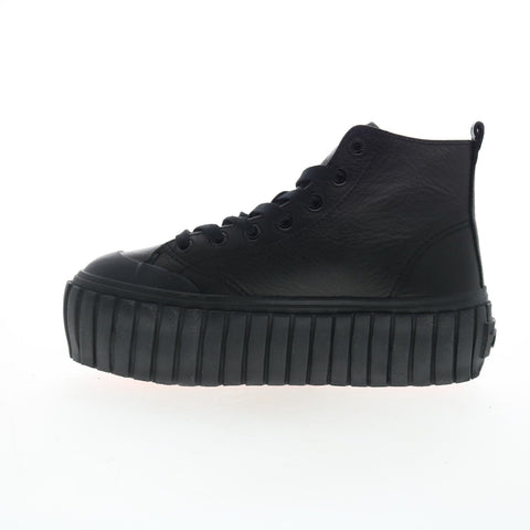 Diesel S-Hanami Mid W Womens Black Leather Lifestyle Sneakers Shoes