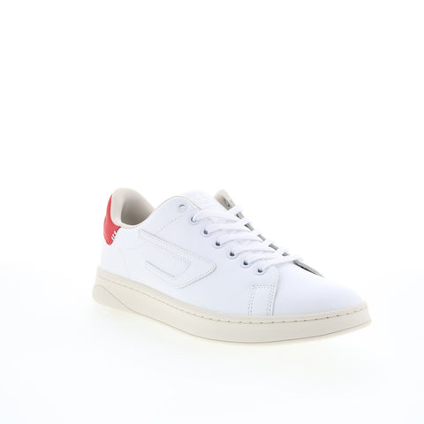 Diesel S-Athene Low Mens White Leather Lifestyle Sneakers Shoes