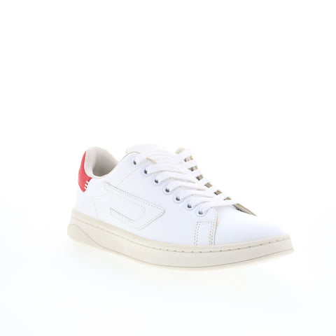 Diesel S-Athene Low W Womens White Leather Lifestyle Sneakers Shoes