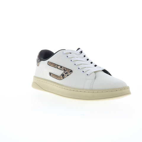 Diesel S-Athene Low W Womens Beige Leather Lifestyle Sneakers Shoes