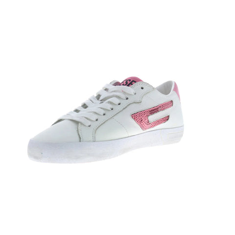 Diesel S-Leroji Low X Womens White Leather Lifestyle Sneakers Shoes