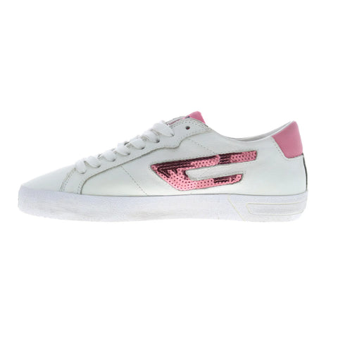 Diesel S-Leroji Low X Womens White Leather Lifestyle Sneakers Shoes