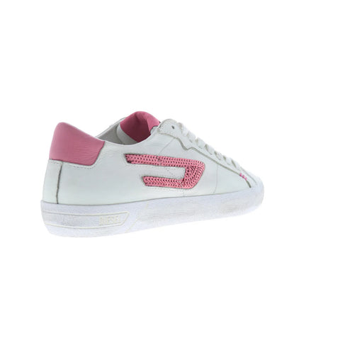 Diesel S-Leroji Low X Womens White Leather Lifestyle Sneakers Shoes