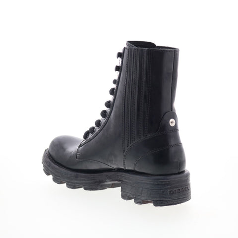 Diesel D-Hammer BT W Y03017-P4471-T8013 Womens Black Leather Casual Dress Boots