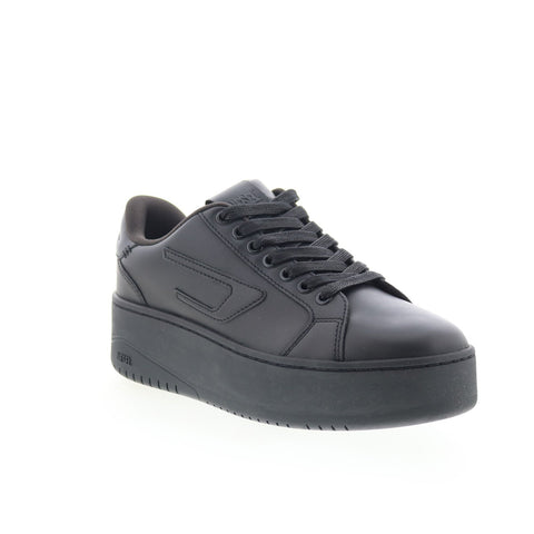 Diesel S-Athene Bold X Womens Black Leather Lifestyle Sneakers Shoes