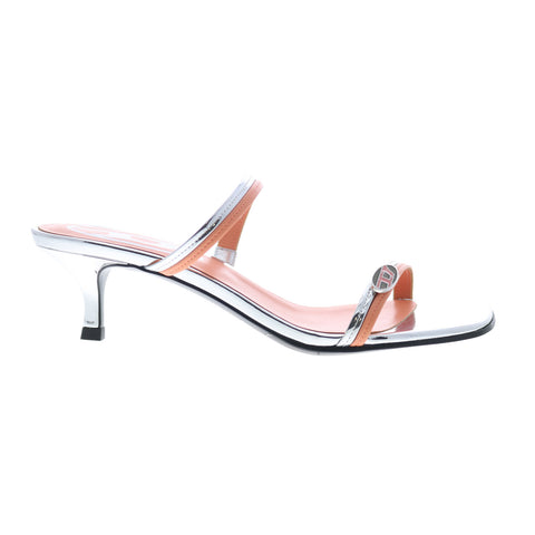 Diesel D-Kittie SD Y03084-PS764-H9535 Womens Silver Heeled Sandals Shoes