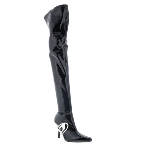 Diesel D-Eclipse TBT Y03195-P5520-T8013 Womens Black Over The Knee Boots