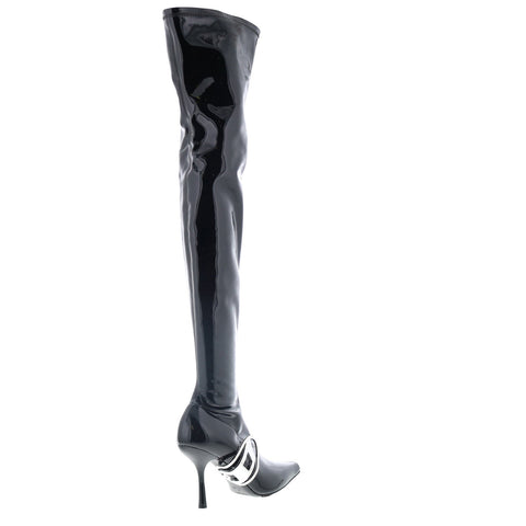 Diesel D-Eclipse TBT Y03195-P5520-T8013 Womens Black Over The Knee Boots