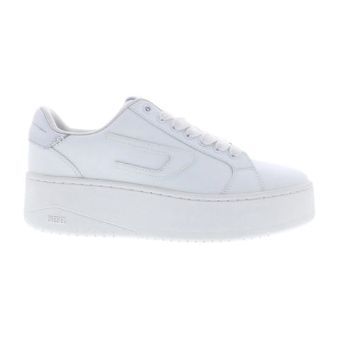 Diesel S-Athene Bold W Womens White Leather Lifestyle Sneakers Shoes