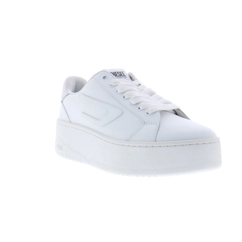 Diesel S-Athene Bold W Womens White Leather Lifestyle Sneakers Shoes