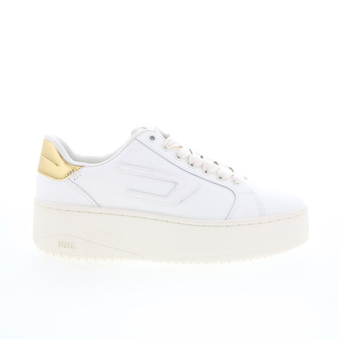 Diesel S-Athene Bold W Womens White Leather Lifestyle Sneakers Shoes